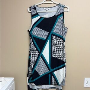 Geometric Patterned Sleeveless Dress